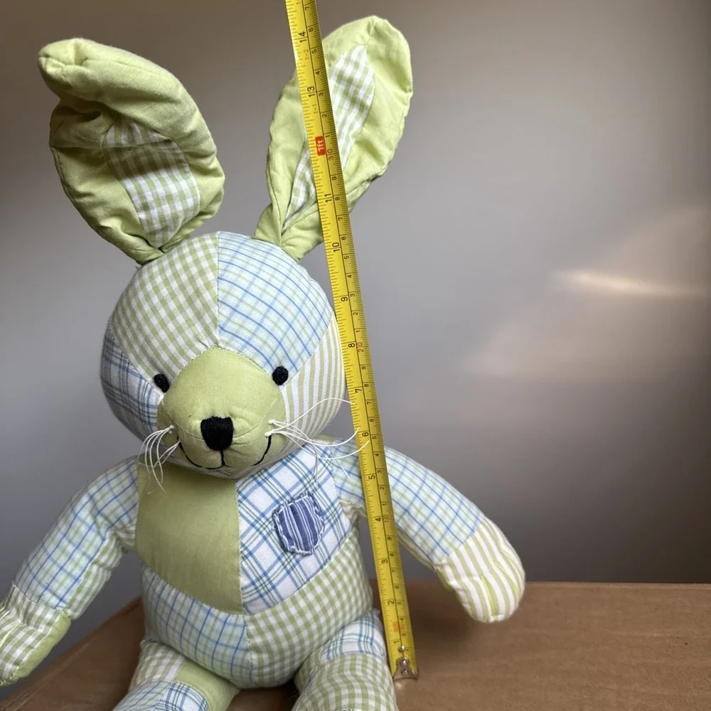 Pottery Barn Kids Bunny Rabbit Cotton Stuffed Animal Toy Patchwork 16